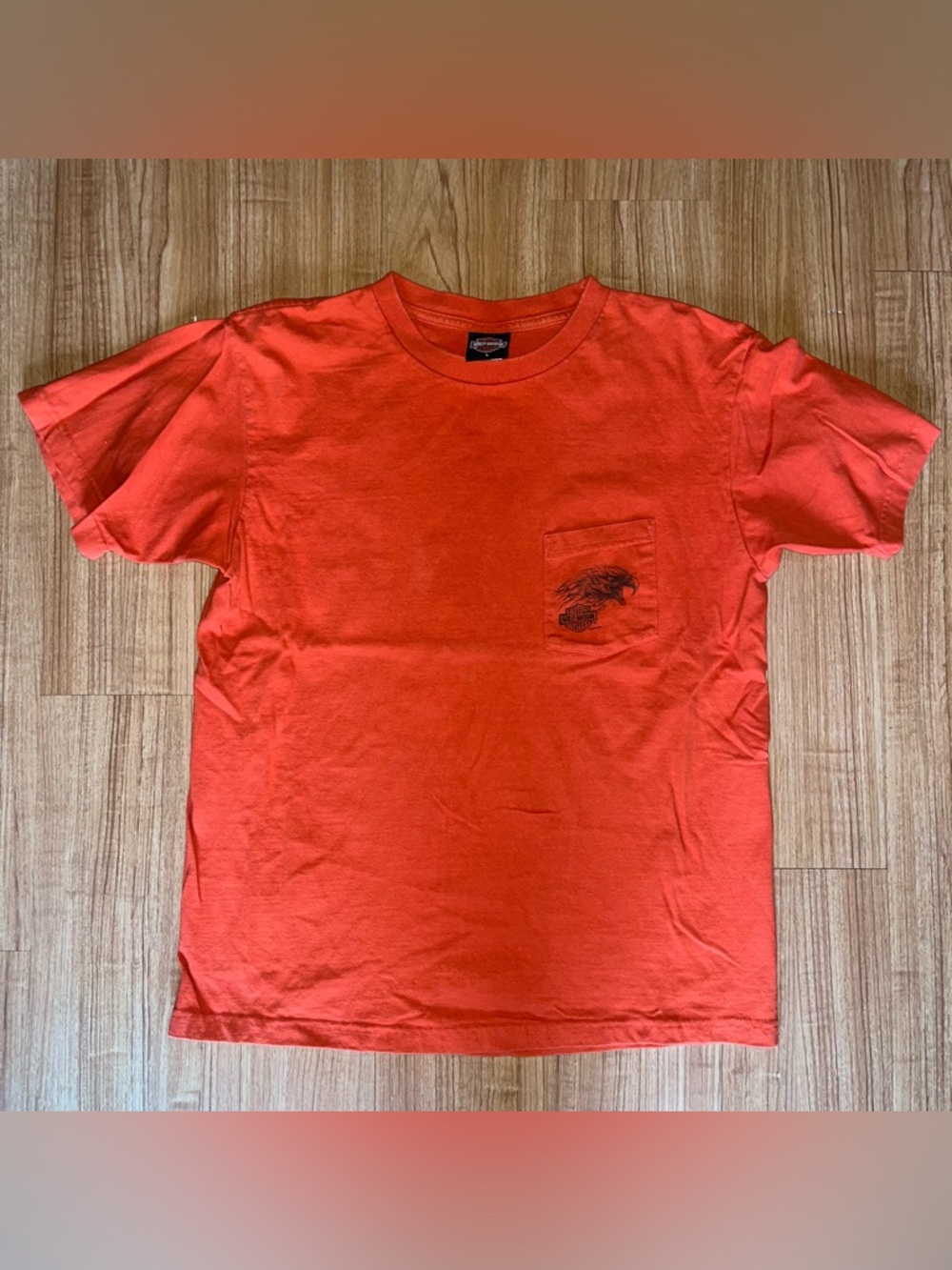 Harley-Davidson Men's Bright Orange Pocket Tee with Graphic